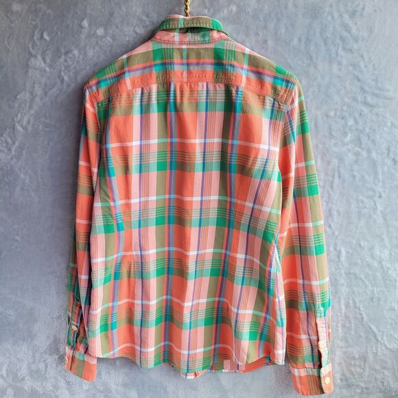 POLO RALPH LAUREN Plaid Button Down Shirt SIze L Cotton Custom Fit Colorful - Picture 5 of 9